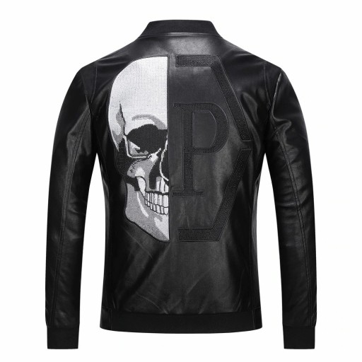 Veste en cuir pour homme avec skull