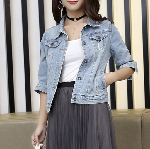 Veste en jean à manches courtes pour femmes