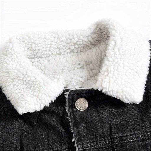Veste en jean pour homme avec fourrure
