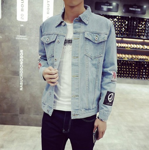 Veste en jean pour homme avec imprimés A1490