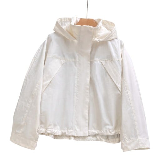 Veste légère pour femmes coupe-vent avec capuche et col montant zippé à cordon de serrage, coupe décontractée pour le printemps et l'automne