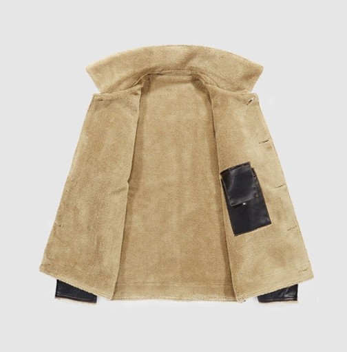 Veste pour homme en simili cuir avec fourrure J2044