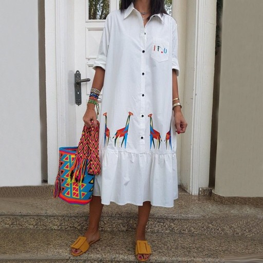 Vestido branco de camisa