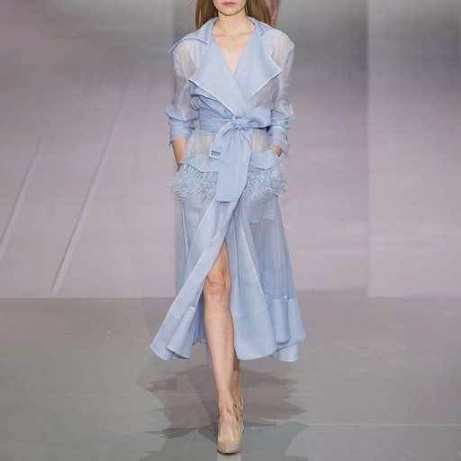 Vestido camisero transparente