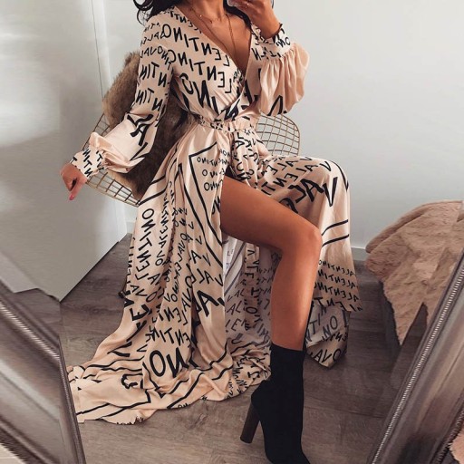 Vestido cruzado estampado