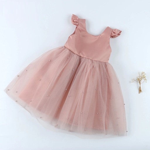Vestido de baile para meninas com laço