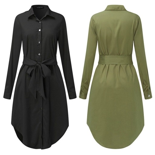 Vestido de camisa com laço