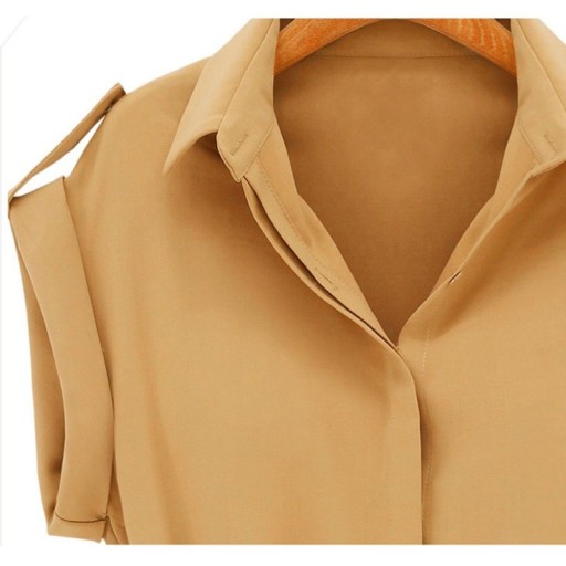 Vestido de camisa feminino com cinto