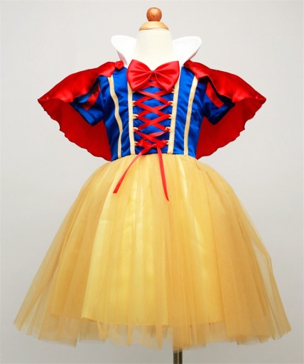 Vestido de menina com coroa - Branca de Neve