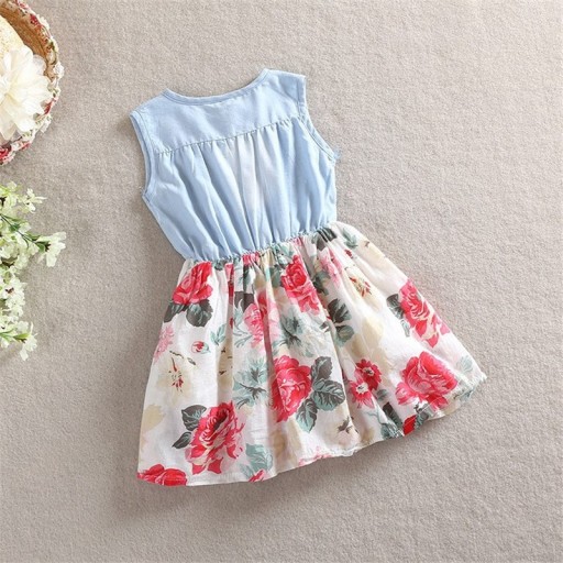 Vestido de menina com saia floral J1283