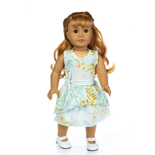 Vestido de muñeca verde claro