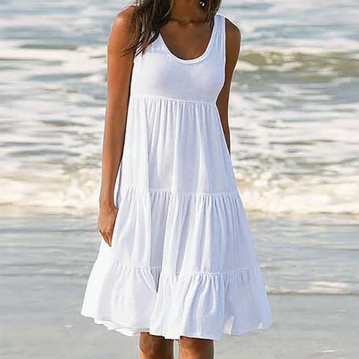 Vestido de playa blanco para mujer