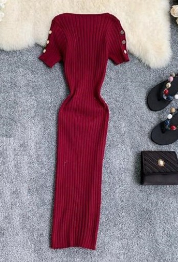 Vestido de punto de manga corta