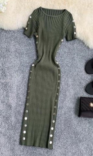 Vestido de punto de manga corta