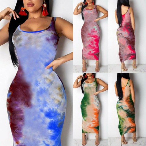 Vestido de tirantes colorido para mujer
