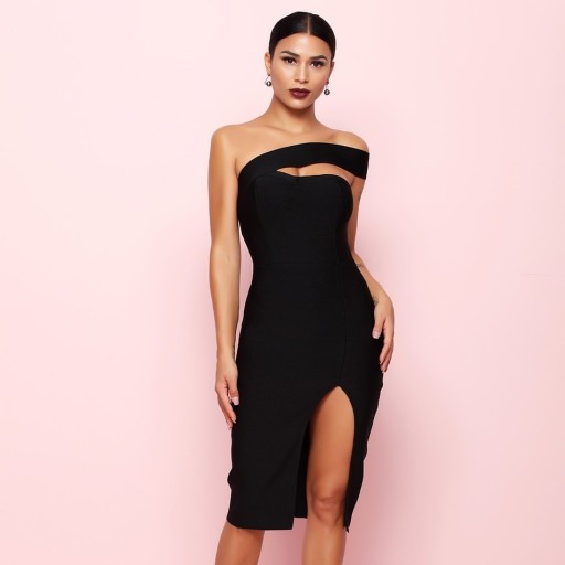 Vestido elegante de un solo hombro