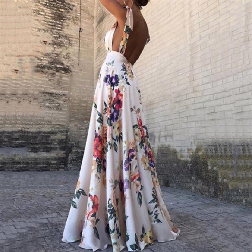 Vestido floral de luxo
