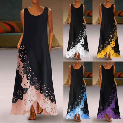 Vestido largo con perforaciones