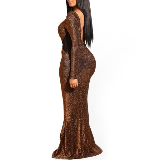 Vestido longo brilhante