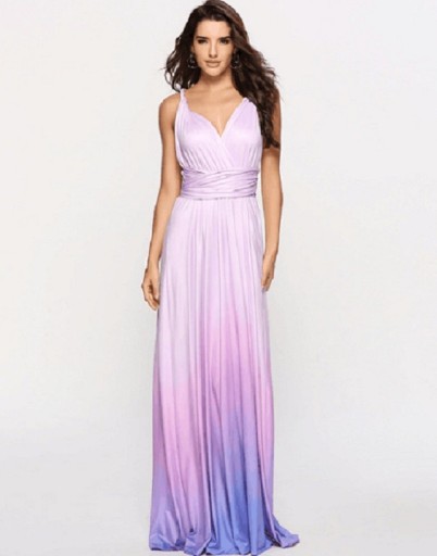 Vestido longo de festa com costas nuas