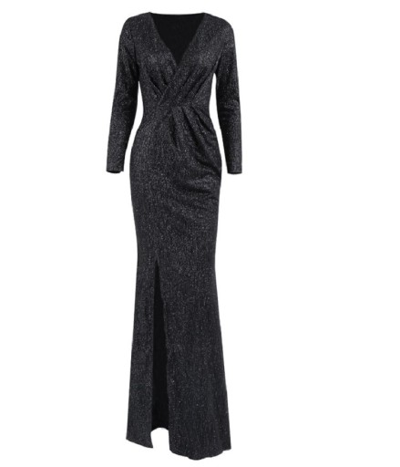 Vestido longo de lantejoulas