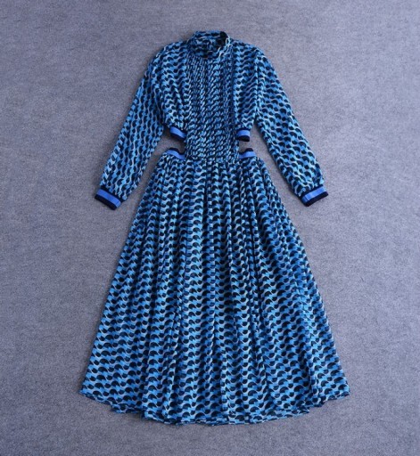 Vestido maxi azul para mulher