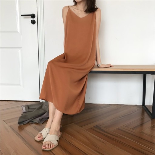 Vestido maxi feminino de alças