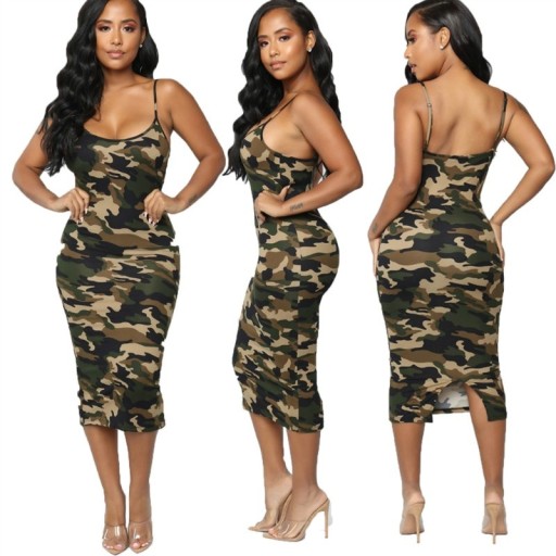 Vestido midi de camuflaje