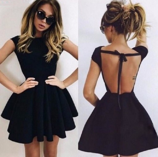 Vestido mini com saia ampla