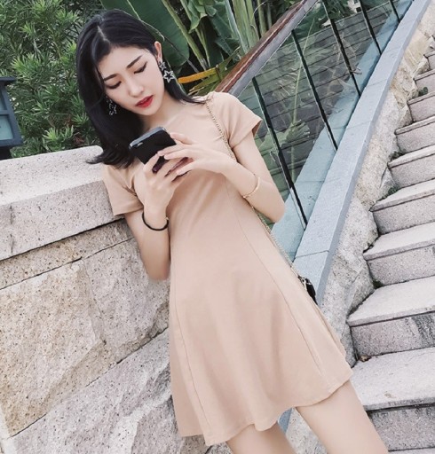 Vestido mini de algodão