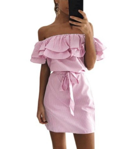 Vestido mini feminino com volantes