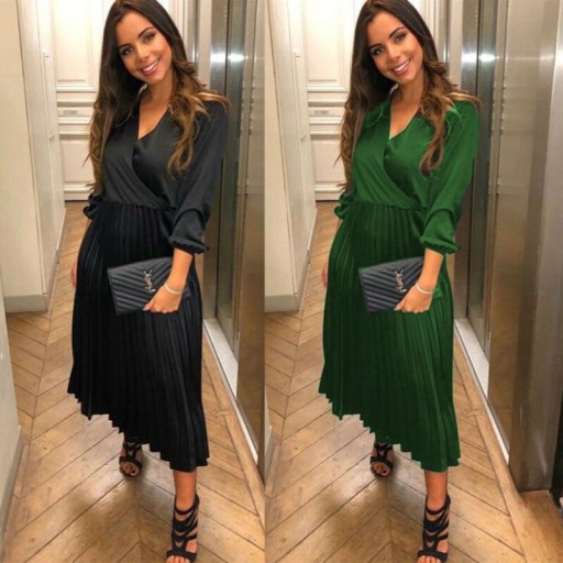 Vestido plissado de luxo