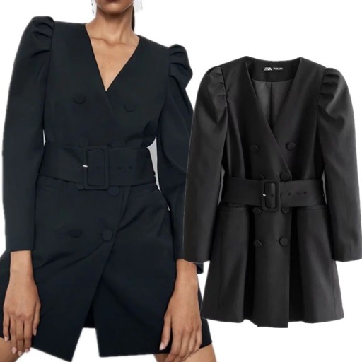 Vestido preto de blazer