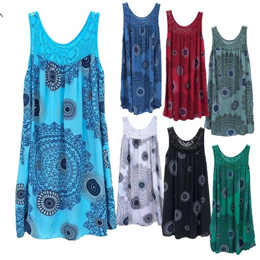 Vestidos de verão soltos com padrão