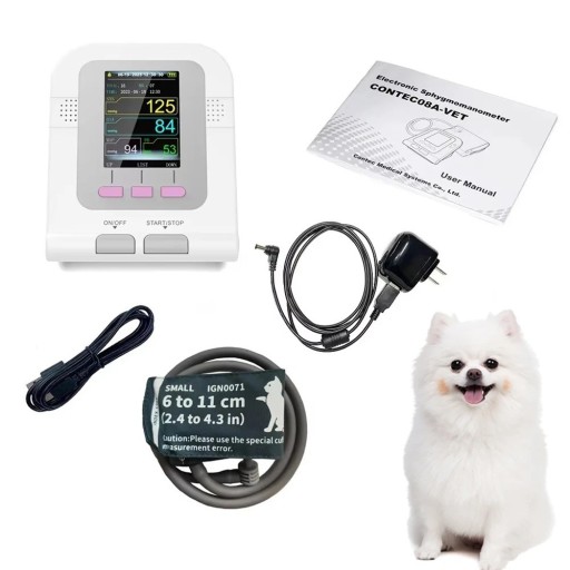 Veterinární digitální tlakoměr pro zvířata měření krevního tlaku manžeta 6–11 cm displej pro psy a kočky