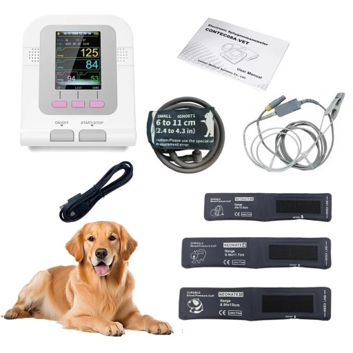 Veterinární digitální tlakoměr pro zvířata měření krevního tlaku manžety 5–15 cm displej příslušenství pro psy a kočky