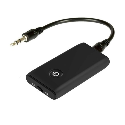 Vezeték nélküli Bluetooth 5.0 adapter 2 az 1-ben hangvevő és -adó 3,5 mm jack csatlakozóval 300 mAh akkumulátor 5 órás üzemidő 2 órás töltés
