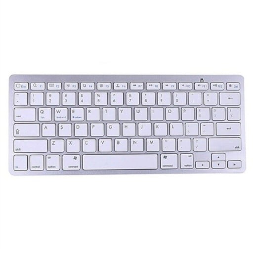 Vezeték nélküli Bluetooth billentyűzet Kompakt kivitel numerikus rész nélkül Angol QWERTY elrendezés AAA elemmel működik Műanyag 28,5 x 12 cm