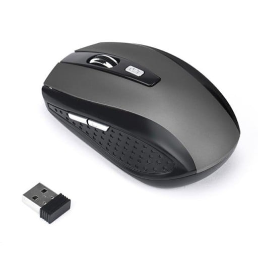 Vezeték nélküli egér számítógéphez és laptophoz USB vevő 2,4 GHz Felbontás 2000 DPI Hat gomb Tápellátás 2x AAA Méretek 10 x 6 x 3,5 cm