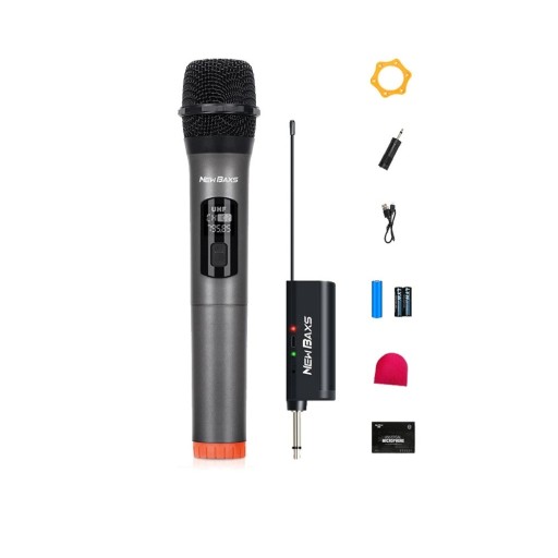 Vezeték nélküli mikrofon kijelzővel UHF átvitel DSP chip 6,35 mm-es csatlakozó Cserélhető akkumulátor LCD kijelző Plug and Play mikrofon karaoke-hoz