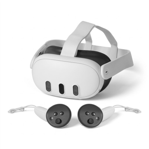 Vezeték nélküli VR headset 512 GB, mindent egyben 4K+ kijelzővel és multifunkcionális vegyes valósággal, két fehér vezérlővel