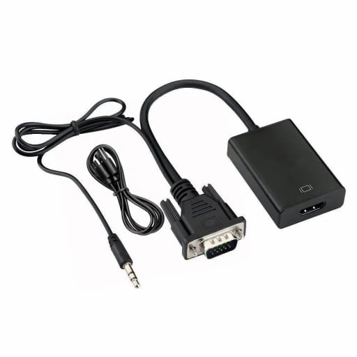 VGA naar HDMI-adapter met audio-ingang, dual-chip ontwerp, USB-voeding en audio-uitgangssignaalconverteradapter voor tv, monitor, projector