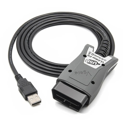 Vgate vLinker FS USB diagnosztikai kábel OBD2 Ford és Mazda autókhoz FORScan HS-CAN és MS-CAN programozás FEPS 18 V szürke-fekete