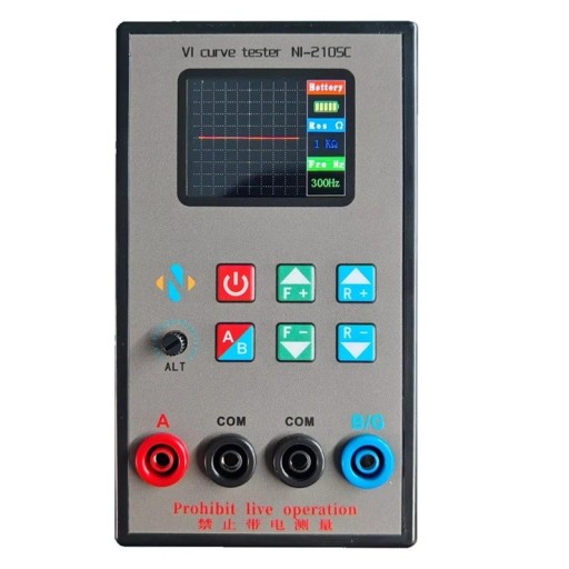 VI křivek tesztelő NI-210SC 2,0 TFT kijelzővel, kétsávos áramkörmérő lítium akkumulátorral, szürke, elektronikai és nyomtatott áramkörök javításához