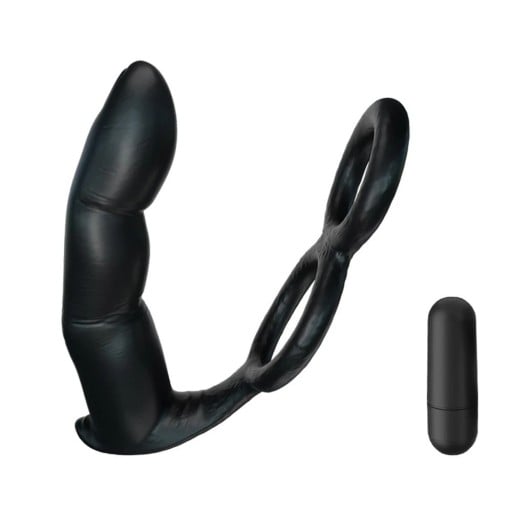 Vibrador 2 en 1 en forma de dedo con anillos de estrangulamiento integrados, silicona médica, diseño ergonómico, estimulación flexible, fácil