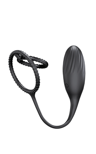 Vibrador em silicone para massagem da próstata e zonas íntimas com 2 anéis de constrição, adequado para ele e para ela, embalagem discreta