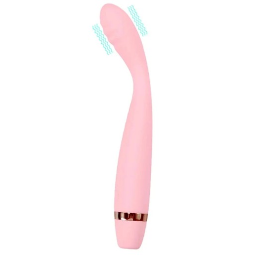 Vibrator compact cu cap curbat, 7 moduri de vibrație, moale și flexibil, încărcare USB, pentru stimulare țintită, Ambalare discretă