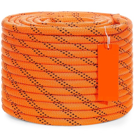 Víceúčelové lano dvojitě opletené 36,57 m průměr 12,7 mm polyester oranžovo černé s pevností 8000 lbs pro práci a outdoor