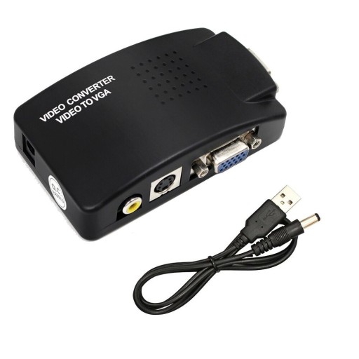 Video adapter AV és S-videó VGA-ra videóforrás csatlakoztatásához monitorhoz vagy projektorhoz VGA bemenet és kimenet 1080p felbontásig
