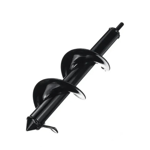 Vidrão espiral para a terra 8x30 cm Aço carbono Vidrão para estacas Ferramenta eléctrica para plantar plantas e bulbos Conjunto para perfuração no solo